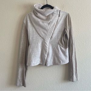Knit Asymmetric Moto Jacket L
